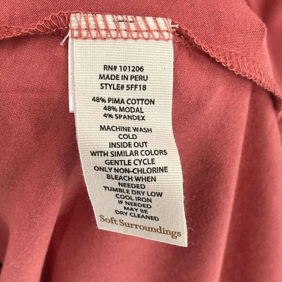 Soft Surroundings Camille T-Shirt Dress Dusty Cedar Pink Soft NWT Women 1X - Picture 5 of 5